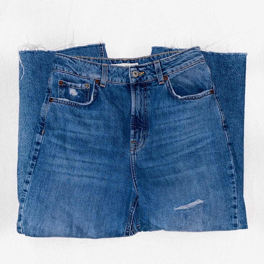 Top shop wide leg cropped jeans